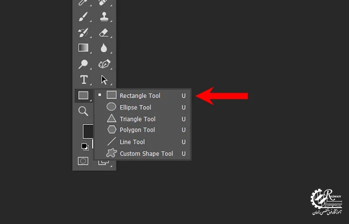 ابزار Shape در فتوشاپ برای ایجاد اشکال هندسی مانند مستطیل و دایره